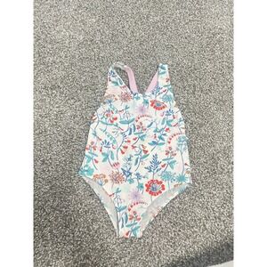 Jacadi Bathing Suit One Piece Floral Girls Baby 24M Bow Back Beach Pool